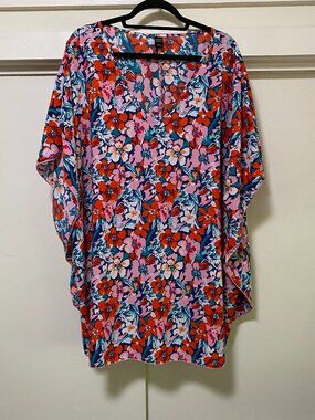 Emery Rose, multi-colored floral Kimono, size 2XL